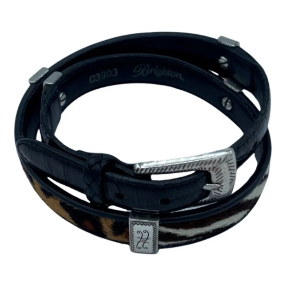 Brighton‎ Womens Fashion Belt Multicolor Leopard Print Adjustable Buckle M